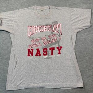 Screen Stars Shirt Men XL Gray Cincinnati Nasty Spell Relief Vintage Tee 80s